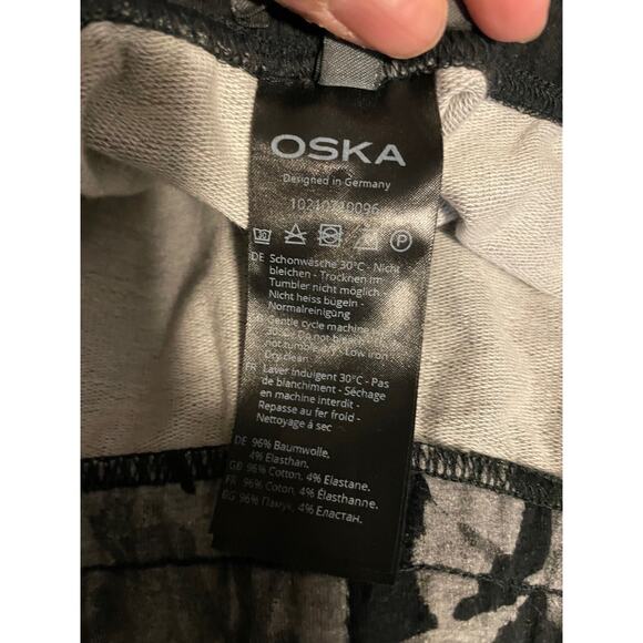 OSKA Womens Pants Size 5 US XXL Floral Pull On Wide Leg Baggy Cropped Lagenlook - Picture 4 of 8